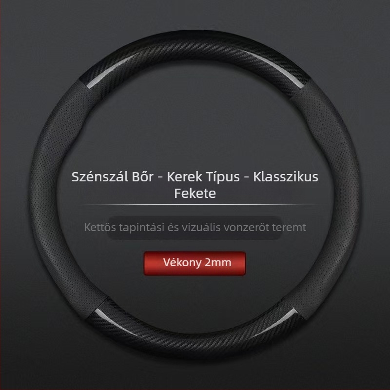 Nagykereskedelmi autó kormánykerék borítás határokon átnyúló lélegző szénszálas sportmodell négy évszakos univerzális csúszásgátló kényelmes kopásálló fogantyúborítás