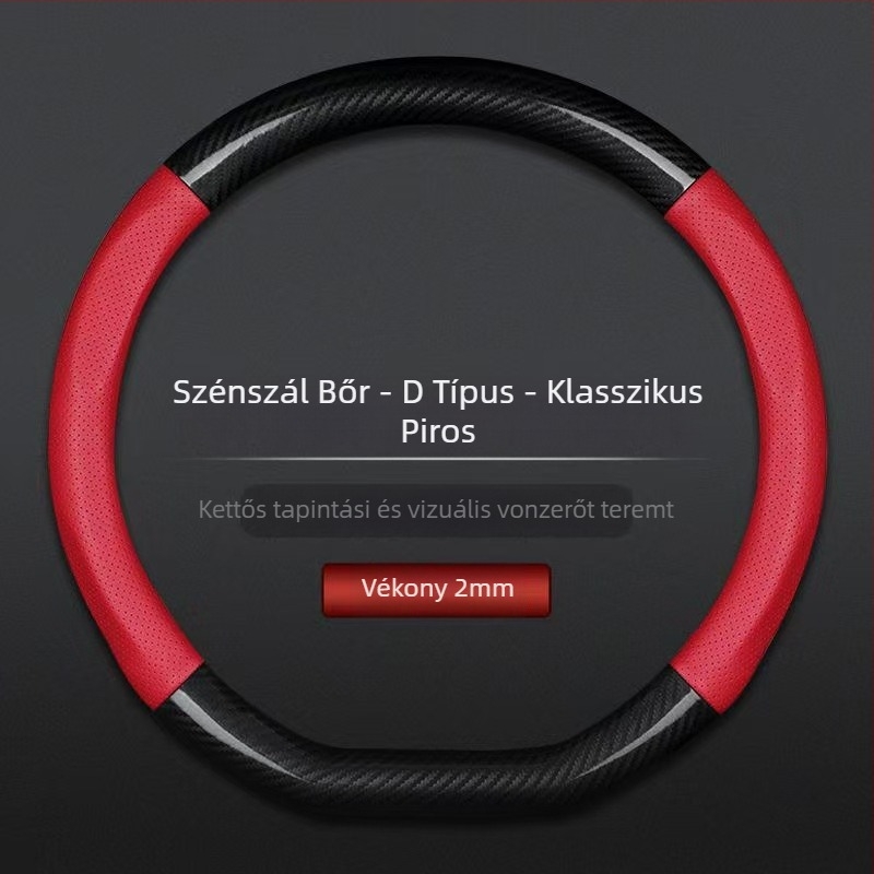 Nagykereskedelmi autó kormánykerék borítás határokon átnyúló lélegző szénszálas sportmodell négy évszakos univerzális csúszásgátló kényelmes kopásálló fogantyúborítás