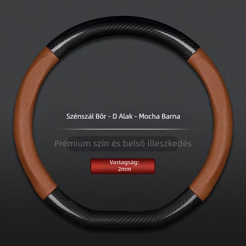 Nagykereskedelmi autó kormánykerék borítás határokon átnyúló lélegző szénszálas sportmodell négy évszakos univerzális csúszásgátló kényelmes kopásálló fogantyúborítás