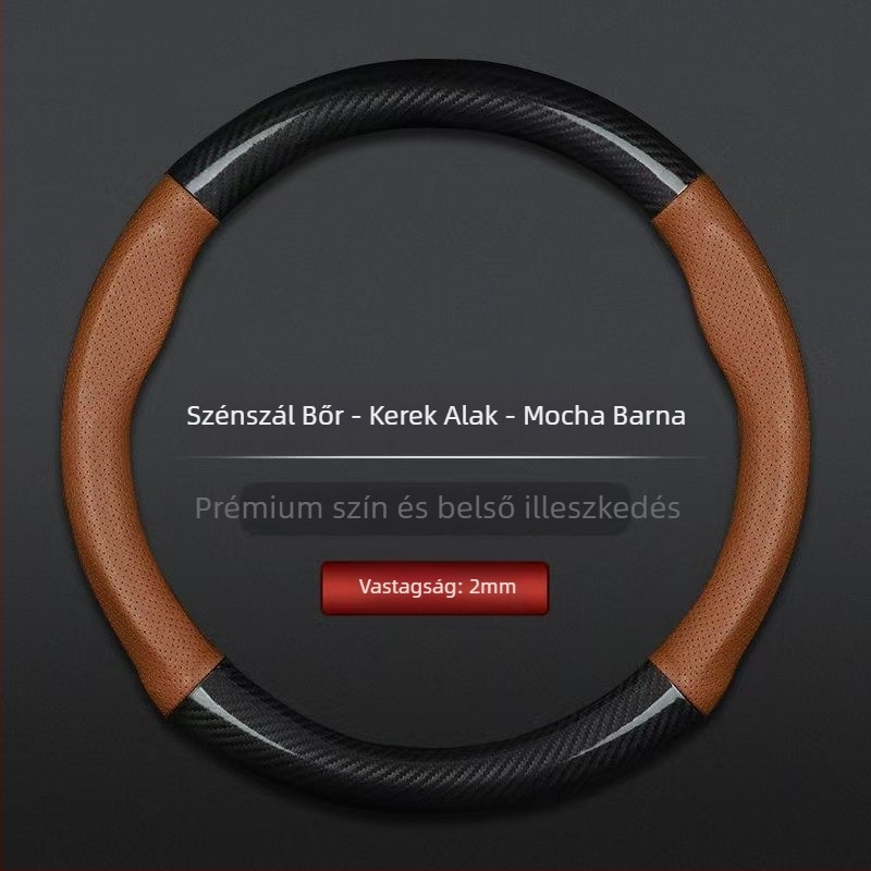 Nagykereskedelmi autó kormánykerék borítás határokon átnyúló lélegző szénszálas sportmodell négy évszakos univerzális csúszásgátló kényelmes kopásálló fogantyúborítás