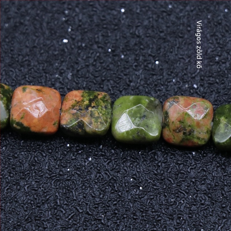 Kristály agát féldrágakő 8 mm-es négyzet alakú, csiszolt, laza gyöngyök, barkácsolás, karkötő, nyaklánc, ékszerek, kiegészítők, anyagok, nagykereskedelem