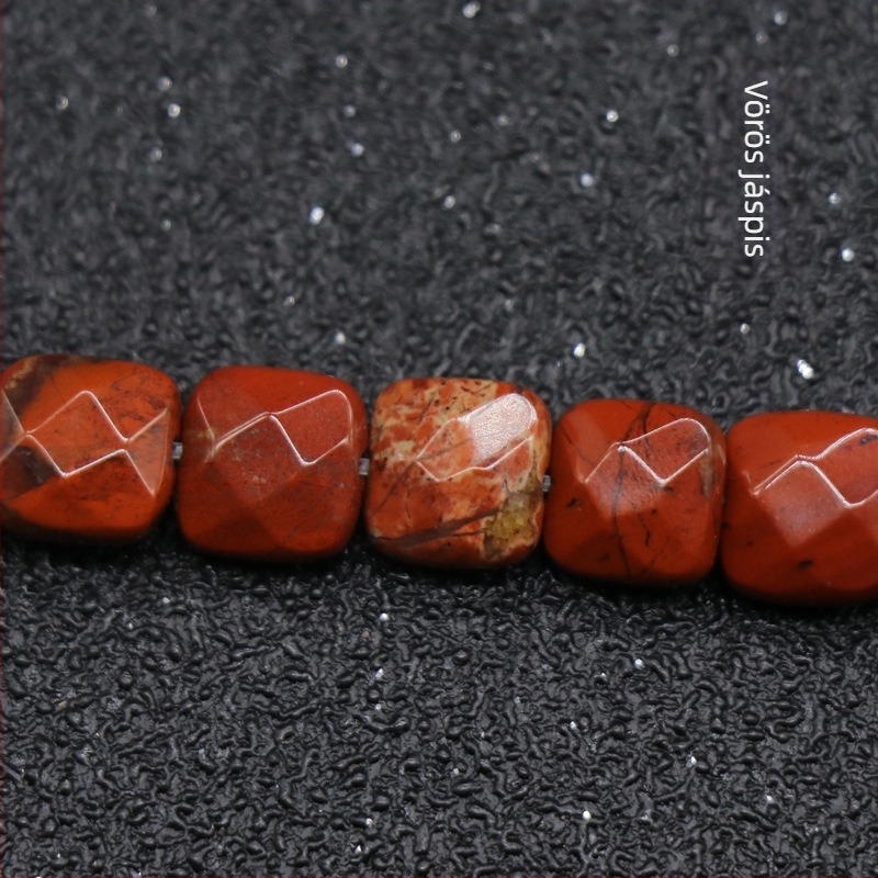 Kristály agát féldrágakő 8 mm-es négyzet alakú, csiszolt, laza gyöngyök, barkácsolás, karkötő, nyaklánc, ékszerek, kiegészítők, anyagok, nagykereskedelem