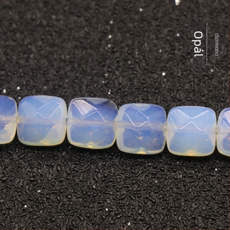 Kristály agát féldrágakő 8 mm-es négyzet alakú, csiszolt, laza gyöngyök, barkácsolás, karkötő, nyaklánc, ékszerek, kiegészítők, anyagok, nagykereskedelem