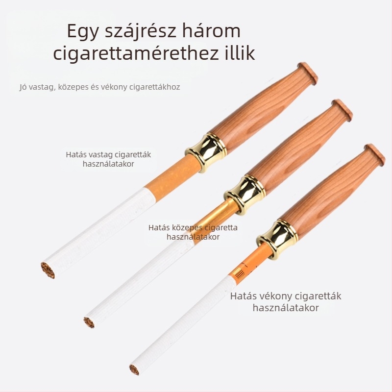 Jinsinan tömörfa cigarettaszűrő cigarettatartó szűrő durva, közepes és finom háromféle használatra keringető típus mosható
