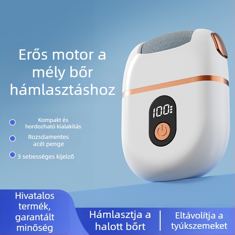 Mozgó lábcsiszoló az elhalt bőrkeményedések eltávolítására LCD kijelző pedikűr köszörűkő sarok háztartási lábdörzsölő műtárgy