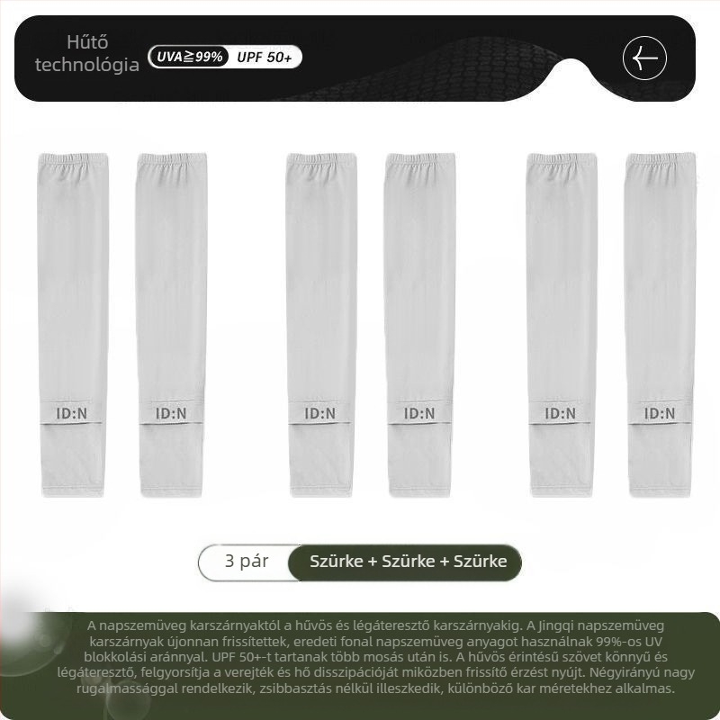 Férfi napvédő jégvédő ujjak nyári laza, plus size UV-védő jégvédő selyem ujjak kültéri vezetéshez kerékpározáshoz karvédők