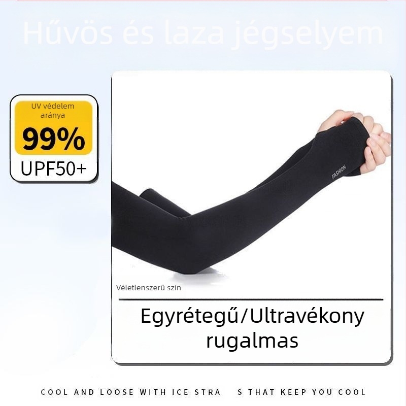 Férfi napvédő jégvédő ujjak nyári laza, plus size UV-védő jégvédő selyem ujjak kültéri vezetéshez kerékpározáshoz karvédők