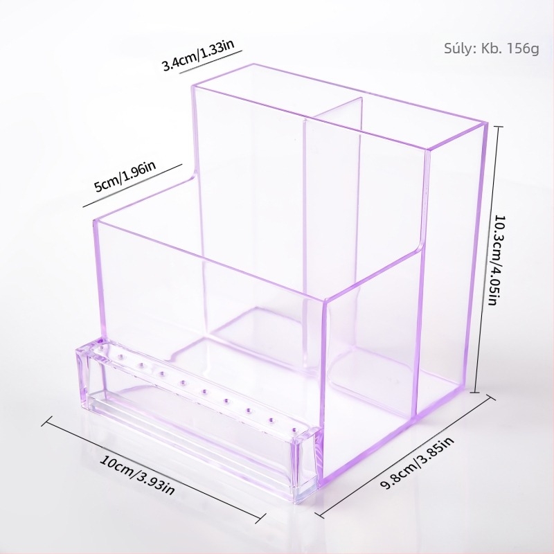 Határokon átnyúló polírozófej-tisztító 30 lyukú tárolódoboz 100 lyukú négyzet alakú körömcsiszolófej porálló átlátszó állvány raktáron