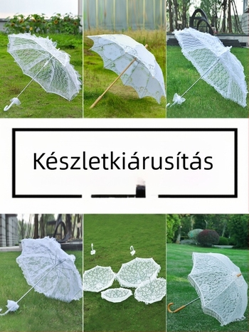 ♡Esküvői menyasszony csipke esernyő fehér hercegnő esernyő esküvő európai menyasszonyi esernyő esküvői ruha női fotózás esküvői fotózás