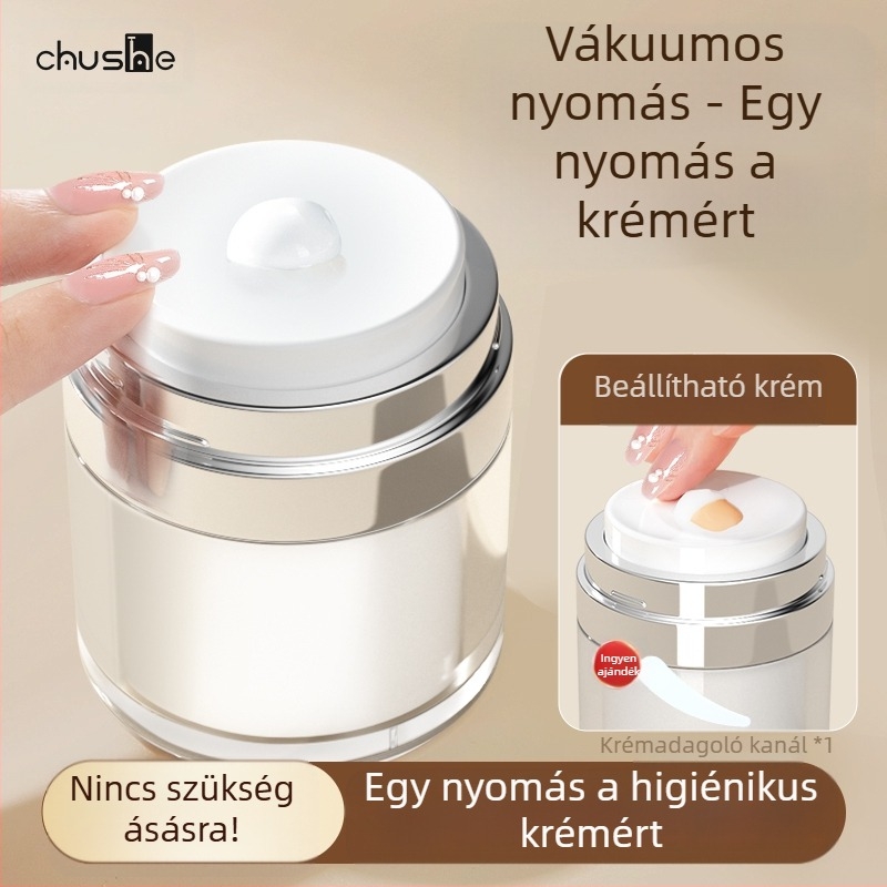 Vákuum krémes palackozott utazó kozmetikai alapozó krémminta prés típusú üres palack hordozható krémdoboz tégely