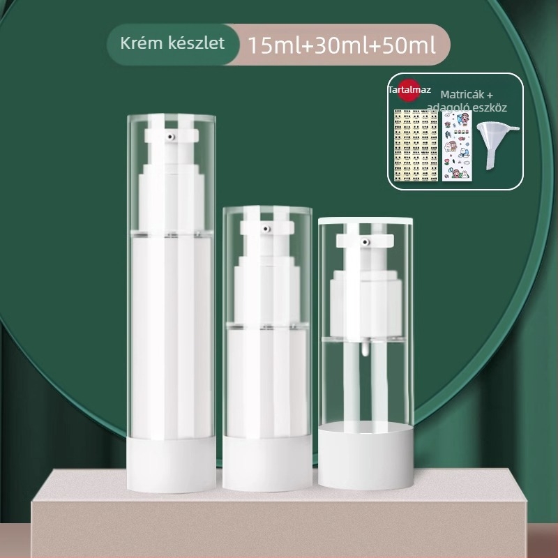 Vákuum krémes palackozott utazó kozmetikai alapozó krémminta prés típusú üres palack hordozható krémdoboz tégely
