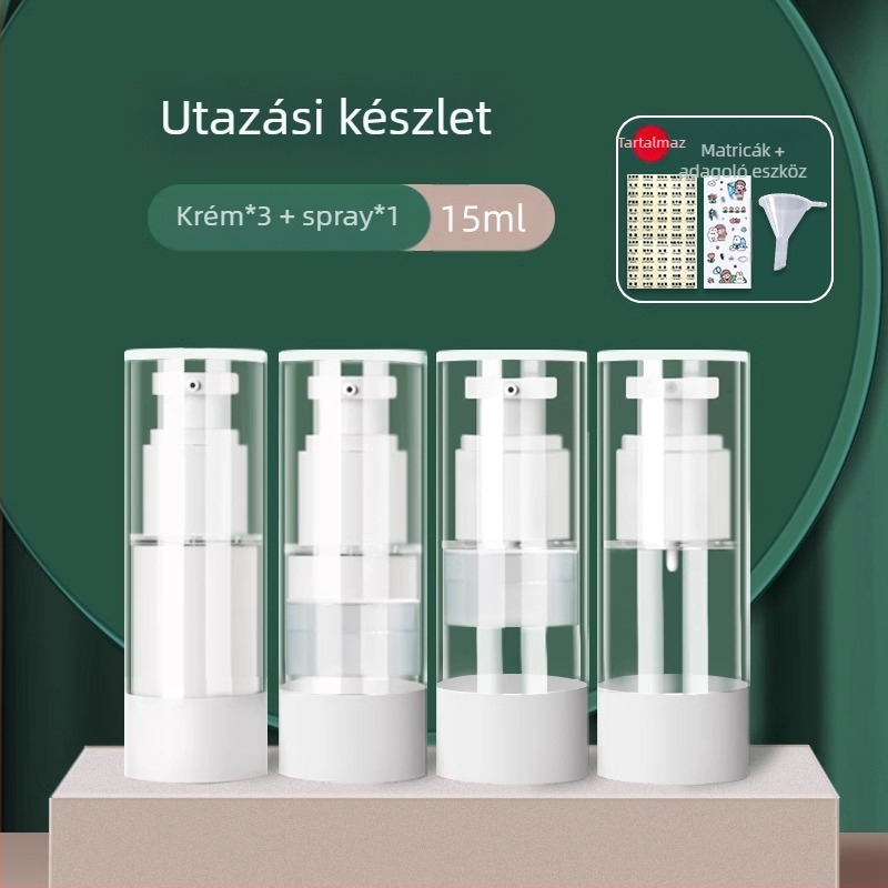 Vákuum krémes palackozott utazó kozmetikai alapozó krémminta prés típusú üres palack hordozható krémdoboz tégely