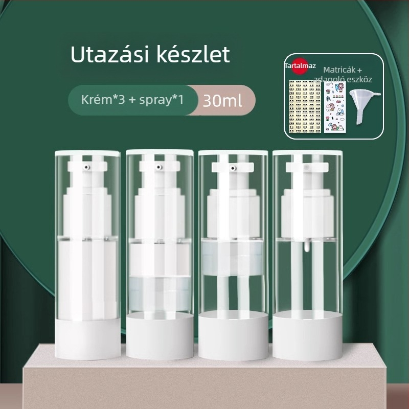 Vákuum krémes palackozott utazó kozmetikai alapozó krémminta prés típusú üres palack hordozható krémdoboz tégely