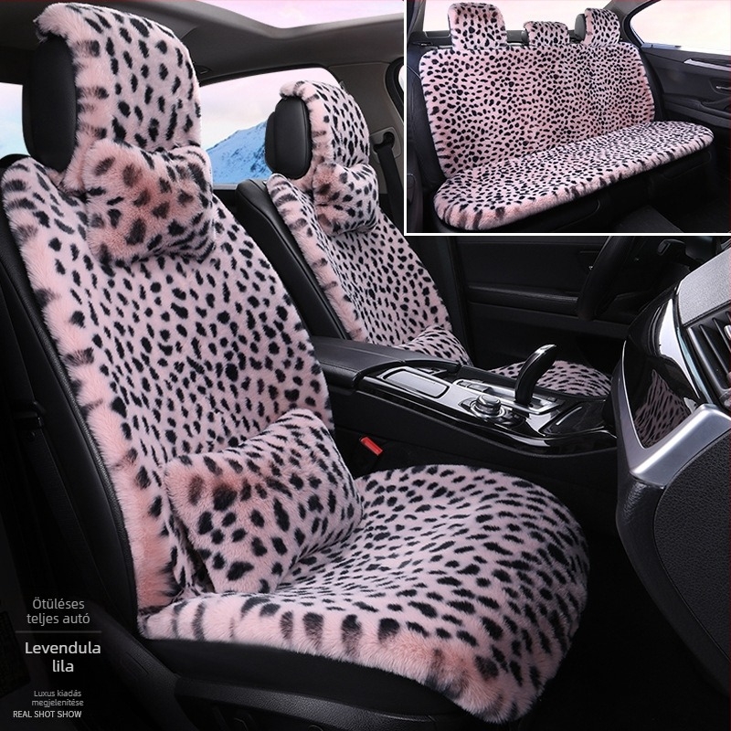 Téli autósüléspárna leopárdmintás üléspárna plüss ötüléses univerzális ülésfűtés Dalian autósüléspárna huzat