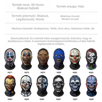 Határokon átnyúló Halloween Karácsony Vicces Karneváli Fejfedő Maszk Gonosz Vérköpő Bohócmaszk Piros Orrú Fejfedő