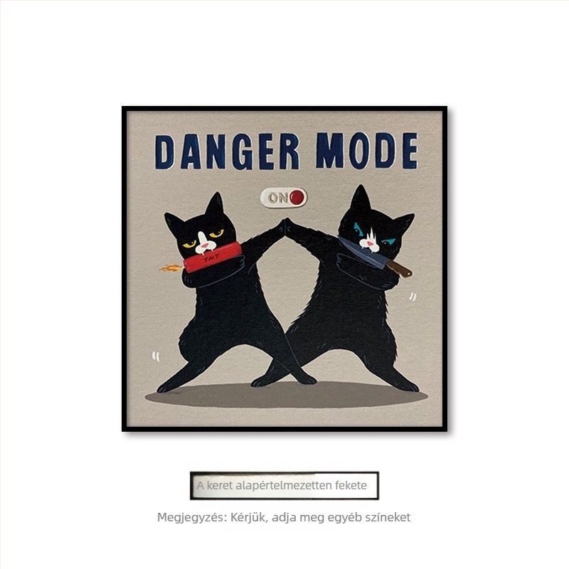 Nappali függő festmény rajzfilm aranyos rajzfilm vicces ins állat macska szoba gyerekszoba hálószoba dekoratív fali falfestmény