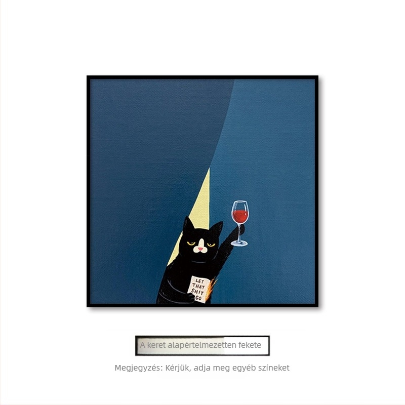 Nappali függő festmény rajzfilm aranyos rajzfilm vicces ins állat macska szoba gyerekszoba hálószoba dekoratív fali falfestmény