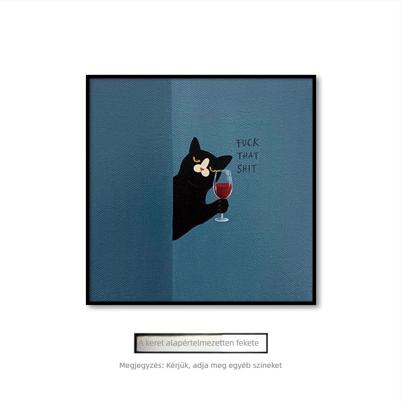 Nappali függő festmény rajzfilm aranyos rajzfilm vicces ins állat macska szoba gyerekszoba hálószoba dekoratív fali falfestmény