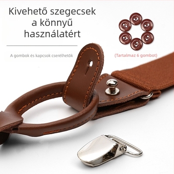 Felnőtt férfi öltöny ingpántos nadrágtartó férfi nadrág időseknek rugalmas gombos csattal fiataloknak gombos pánt