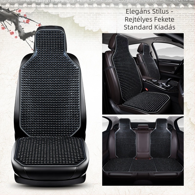Autósülés-párna, nyári, új, menő szőnyeg, egyrészes, gyöngyös, háromrészes szett, hátsó derékrész, juharszivacs gyöngyös szőnyeg, autósülés-párna