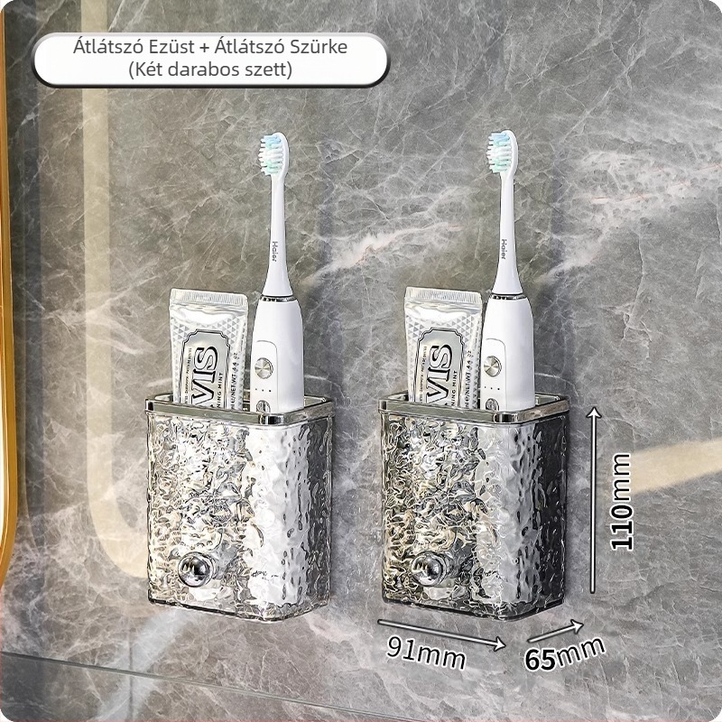 WC-fogkefe, fogkrém, fésűtartó, fürdőszobai lyukmentes, falra szerelhető WC-mosdóállvány, borotva, tárolva