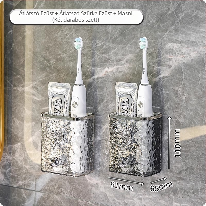 WC-fogkefe, fogkrém, fésűtartó, fürdőszobai lyukmentes, falra szerelhető WC-mosdóállvány, borotva, tárolva
