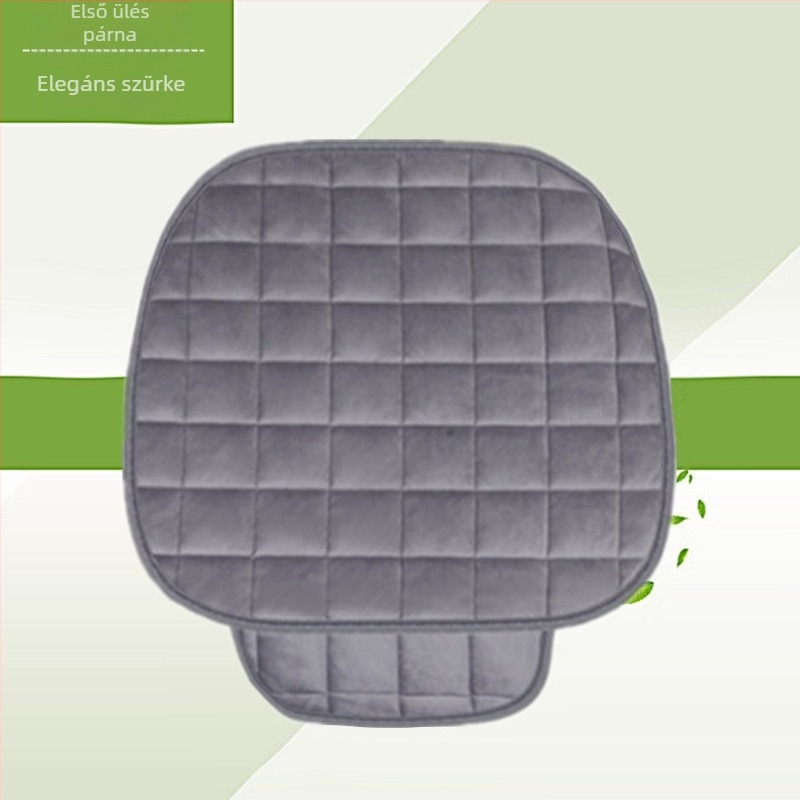 Téli autósüléspárna háttámla nélkül, négyzet alakú hímzett, plüss, nyakkendő nélküli, meleg, háromrészes első és hátsó soros együléses üléspárna