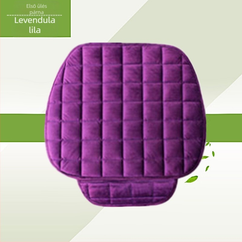 Téli autósüléspárna háttámla nélkül, négyzet alakú hímzett, plüss, nyakkendő nélküli, meleg, háromrészes első és hátsó soros együléses üléspárna