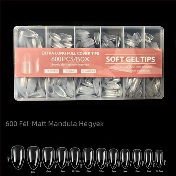 600 dobozos körömdíszítő körömdarab, hajtogatott, nyomtalan, faragásmentes, teljes matrica, félig matt, rövid, négyzet alakú balett műköröm folt