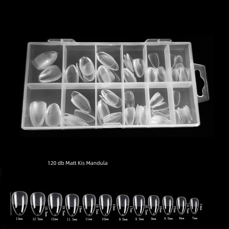 600 dobozos körömdíszítő körömdarab, hajtogatott, nyomtalan, faragásmentes, teljes matrica, félig matt, rövid, négyzet alakú balett műköröm folt