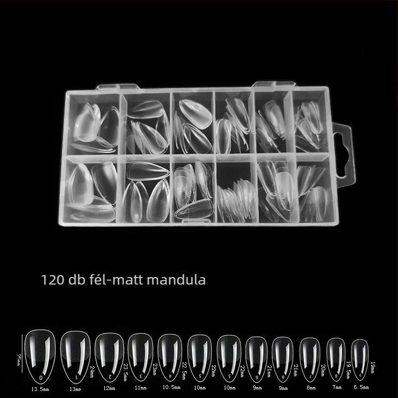 600 dobozos körömdíszítő körömdarab, hajtogatott, nyomtalan, faragásmentes, teljes matrica, félig matt, rövid, négyzet alakú balett műköröm folt