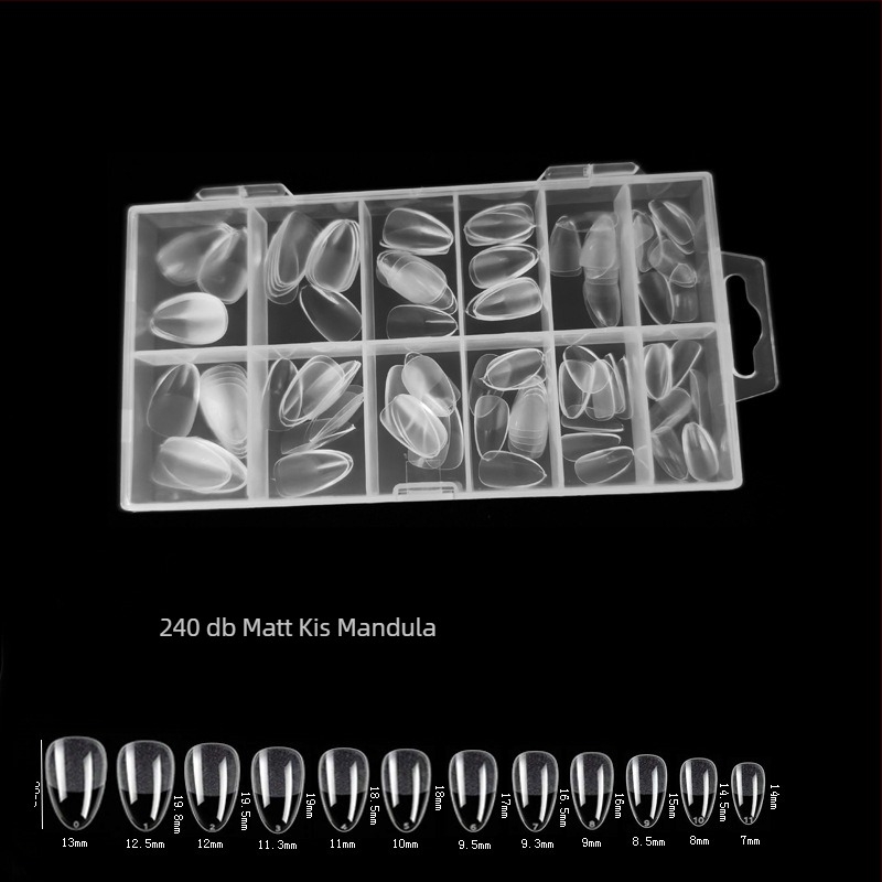 600 dobozos körömdíszítő körömdarab, hajtogatott, nyomtalan, faragásmentes, teljes matrica, félig matt, rövid, négyzet alakú balett műköröm folt
