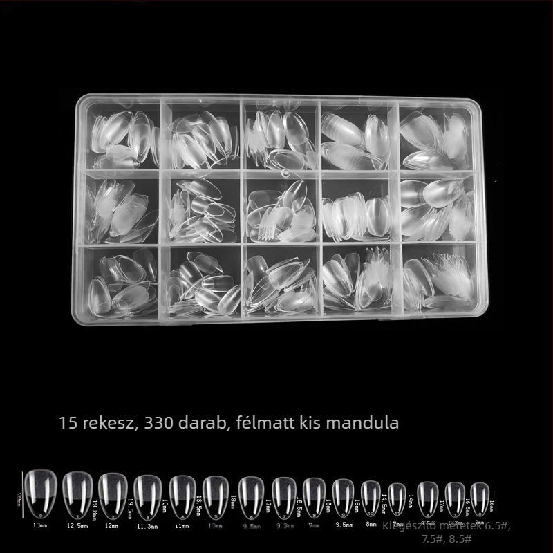 600 dobozos körömdíszítő körömdarab, hajtogatott, nyomtalan, faragásmentes, teljes matrica, félig matt, rövid, négyzet alakú balett műköröm folt