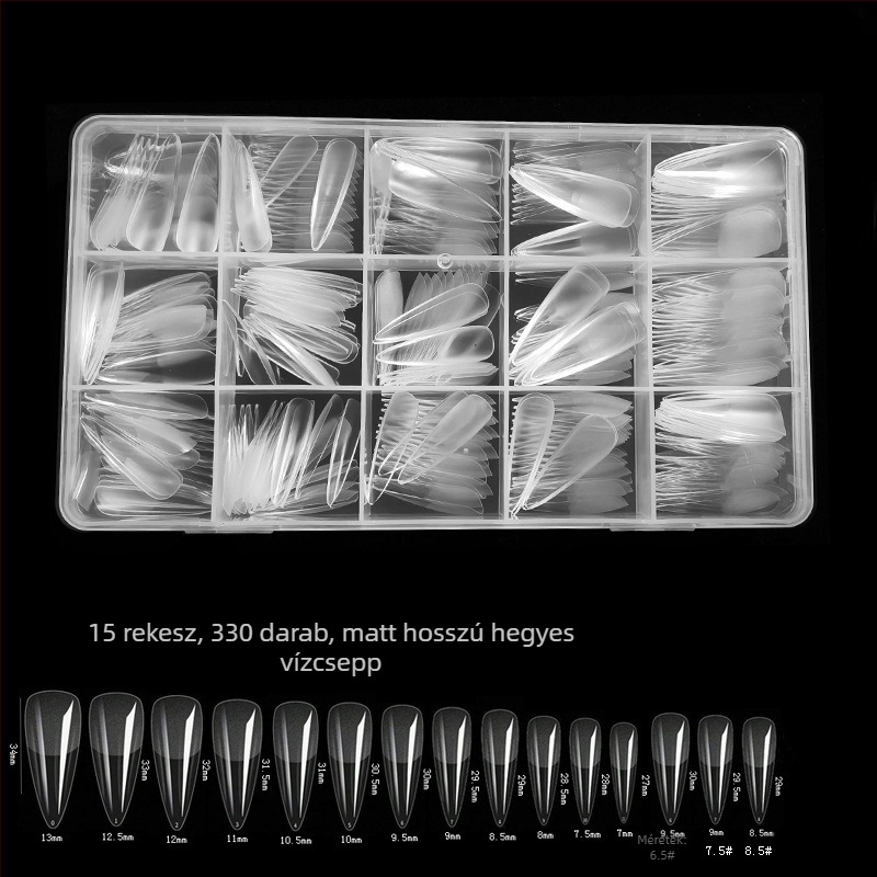 600 dobozos körömdíszítő körömdarab, hajtogatott, nyomtalan, faragásmentes, teljes matrica, félig matt, rövid, négyzet alakú balett műköröm folt