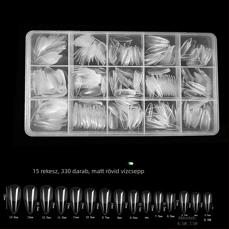 600 dobozos körömdíszítő körömdarab, hajtogatott, nyomtalan, faragásmentes, teljes matrica, félig matt, rövid, négyzet alakú balett műköröm folt