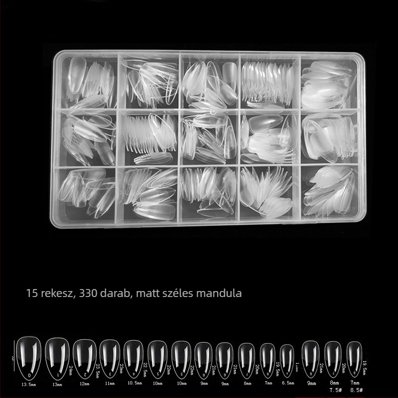 600 dobozos körömdíszítő körömdarab, hajtogatott, nyomtalan, faragásmentes, teljes matrica, félig matt, rövid, négyzet alakú balett műköröm folt