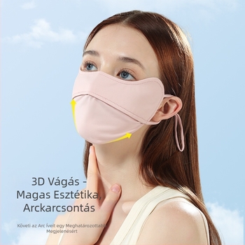 Napvédő maszk női szemkörnyékre, lélegző nyári ultraibolya sugárzás elleni gradiens jég selyem sztereó napvédő maszk UPF50