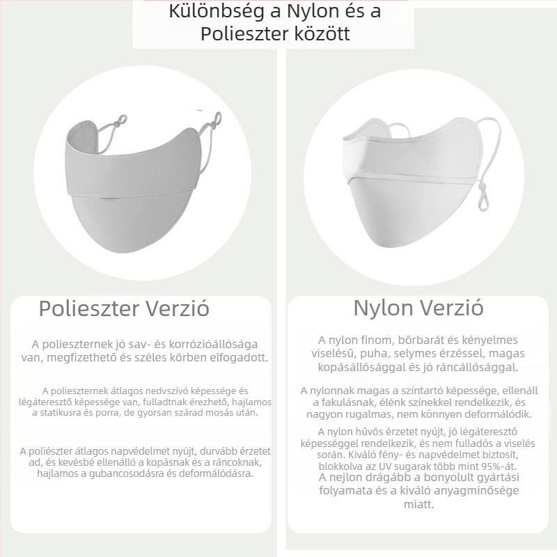 Napvédő maszk női szemkörnyékre, lélegző nyári ultraibolya sugárzás elleni gradiens jég selyem sztereó napvédő maszk UPF50