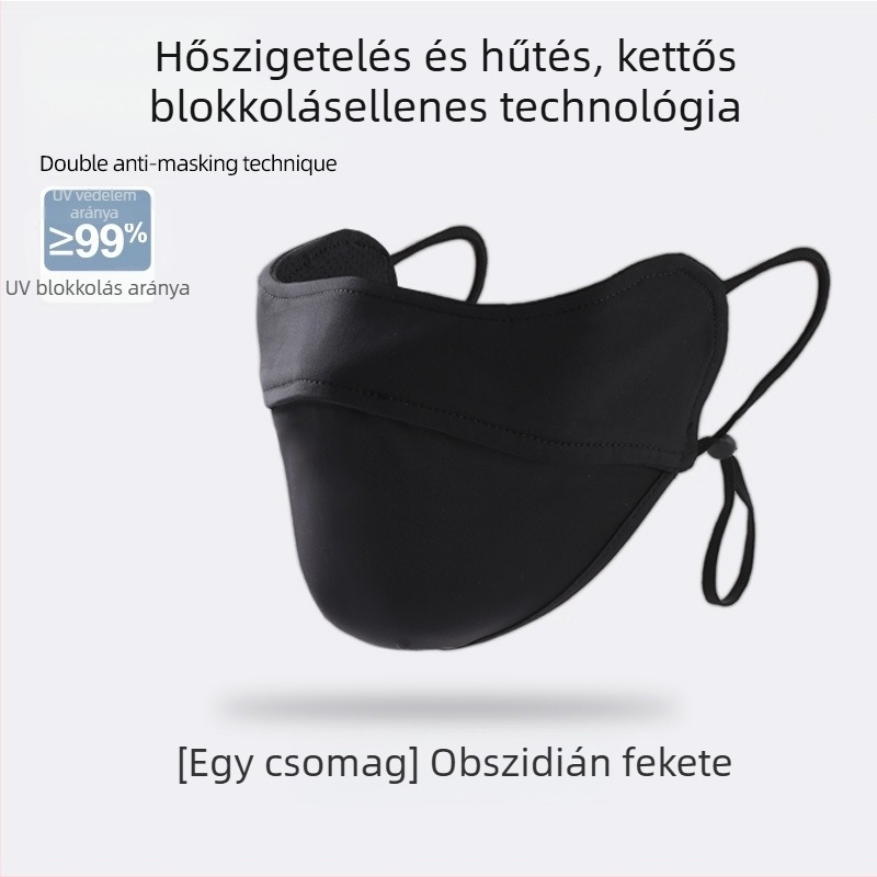 Napvédő maszk női szemkörnyékre, lélegző nyári ultraibolya sugárzás elleni gradiens jég selyem sztereó napvédő maszk UPF50