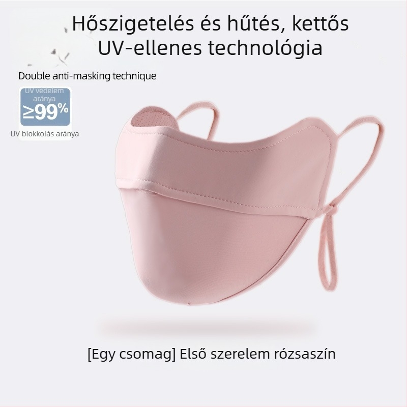 Napvédő maszk női szemkörnyékre, lélegző nyári ultraibolya sugárzás elleni gradiens jég selyem sztereó napvédő maszk UPF50