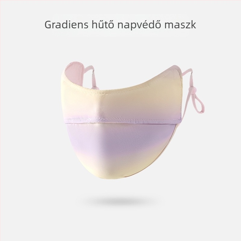 Napvédő maszk női szemkörnyékre, lélegző nyári ultraibolya sugárzás elleni gradiens jég selyem sztereó napvédő maszk UPF50