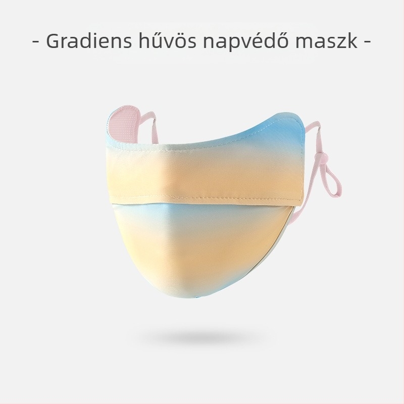 Napvédő maszk női szemkörnyékre, lélegző nyári ultraibolya sugárzás elleni gradiens jég selyem sztereó napvédő maszk UPF50