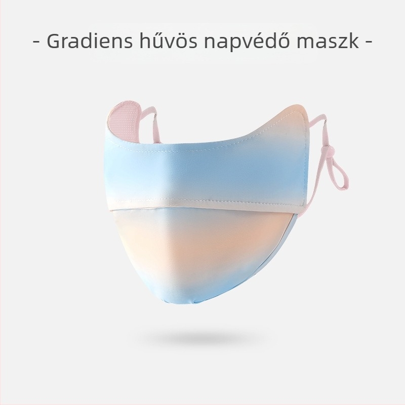 Napvédő maszk női szemkörnyékre, lélegző nyári ultraibolya sugárzás elleni gradiens jég selyem sztereó napvédő maszk UPF50