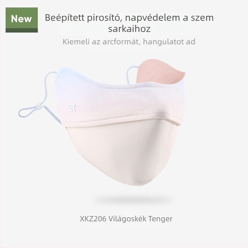 Napvédő maszk női szemkörnyékre, lélegző nyári ultraibolya sugárzás elleni gradiens jég selyem sztereó napvédő maszk UPF50