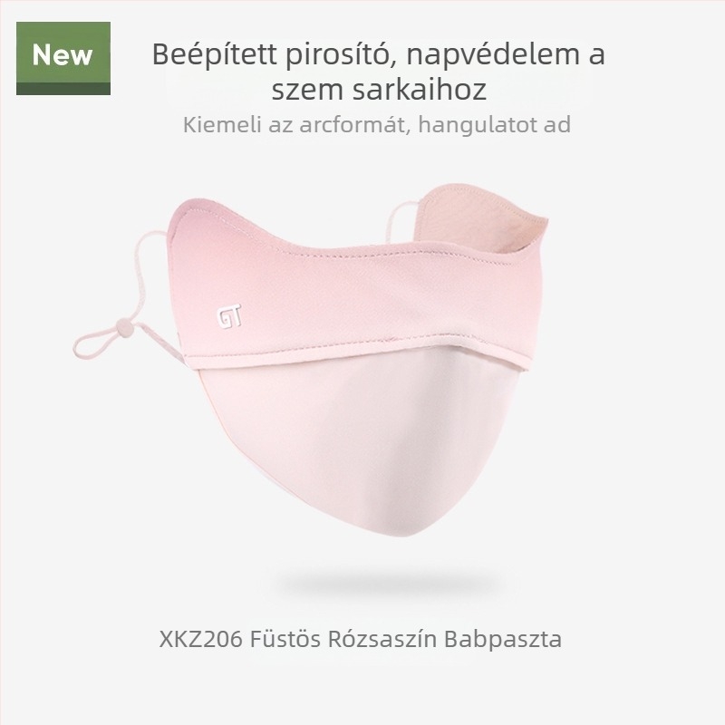 Napvédő maszk női szemkörnyékre, lélegző nyári ultraibolya sugárzás elleni gradiens jég selyem sztereó napvédő maszk UPF50