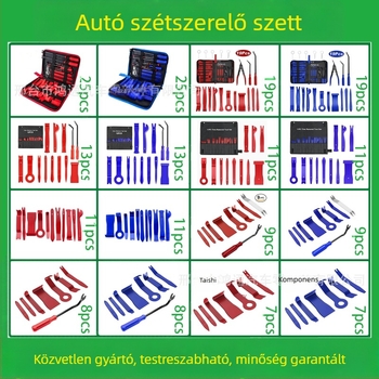 Autóipari műanyag alkatrészek eltávolító szerszámkészlet alkalmas audio lökhárító, műszerfal, belső csatok stb. eltávolítására. A gyártó specializálódott...