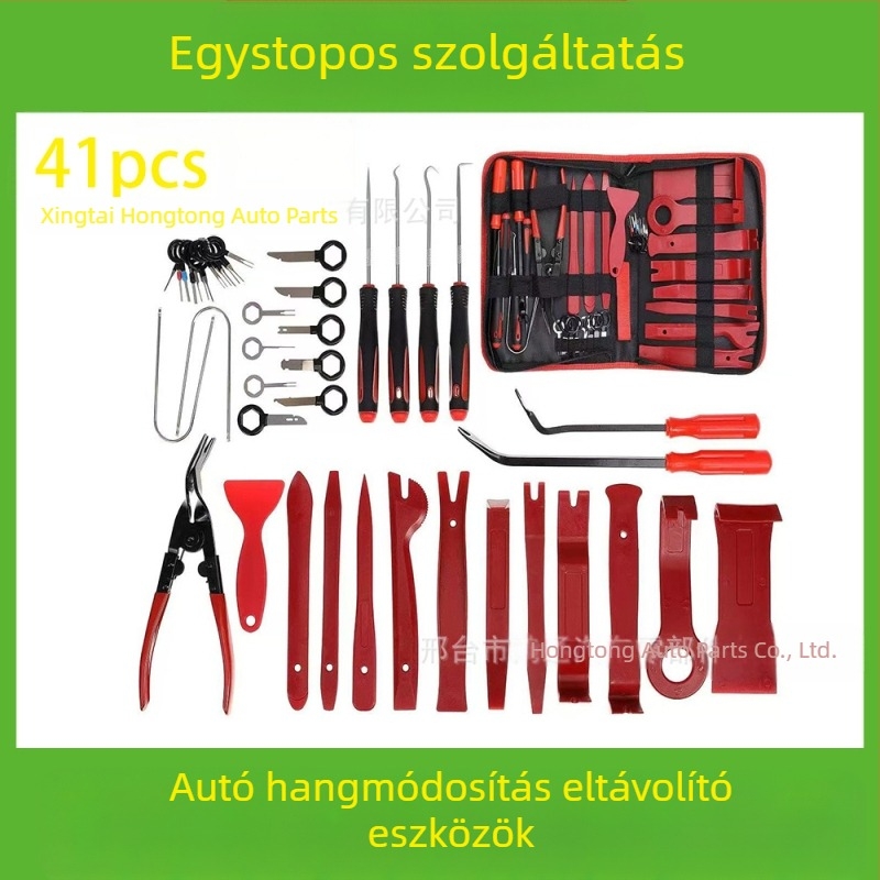 Autóipari műanyag alkatrészek eltávolító szerszámkészlet alkalmas audio lökhárító, műszerfal, belső csatok stb. eltávolítására. A gyártó specializálódott...