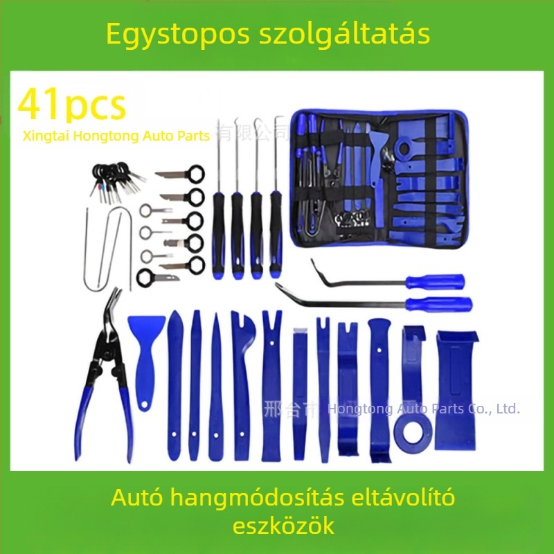 Autóipari műanyag alkatrészek eltávolító szerszámkészlet alkalmas audio lökhárító, műszerfal, belső csatok stb. eltávolítására. A gyártó specializálódott...