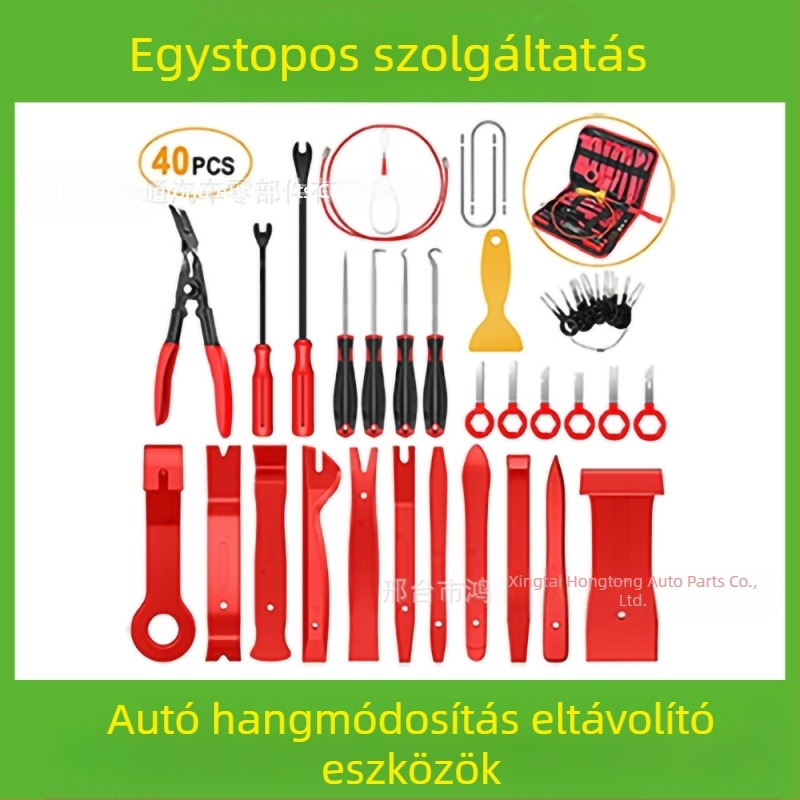 Autóipari műanyag alkatrészek eltávolító szerszámkészlet alkalmas audio lökhárító, műszerfal, belső csatok stb. eltávolítására. A gyártó specializálódott...