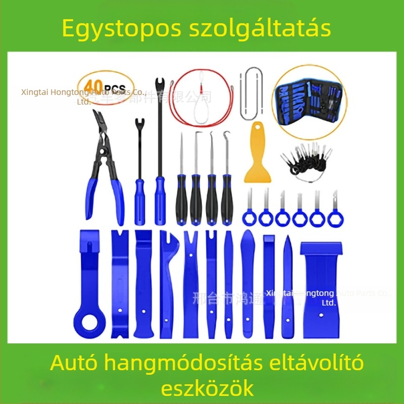 Autóipari műanyag alkatrészek eltávolító szerszámkészlet alkalmas audio lökhárító, műszerfal, belső csatok stb. eltávolítására. A gyártó specializálódott...